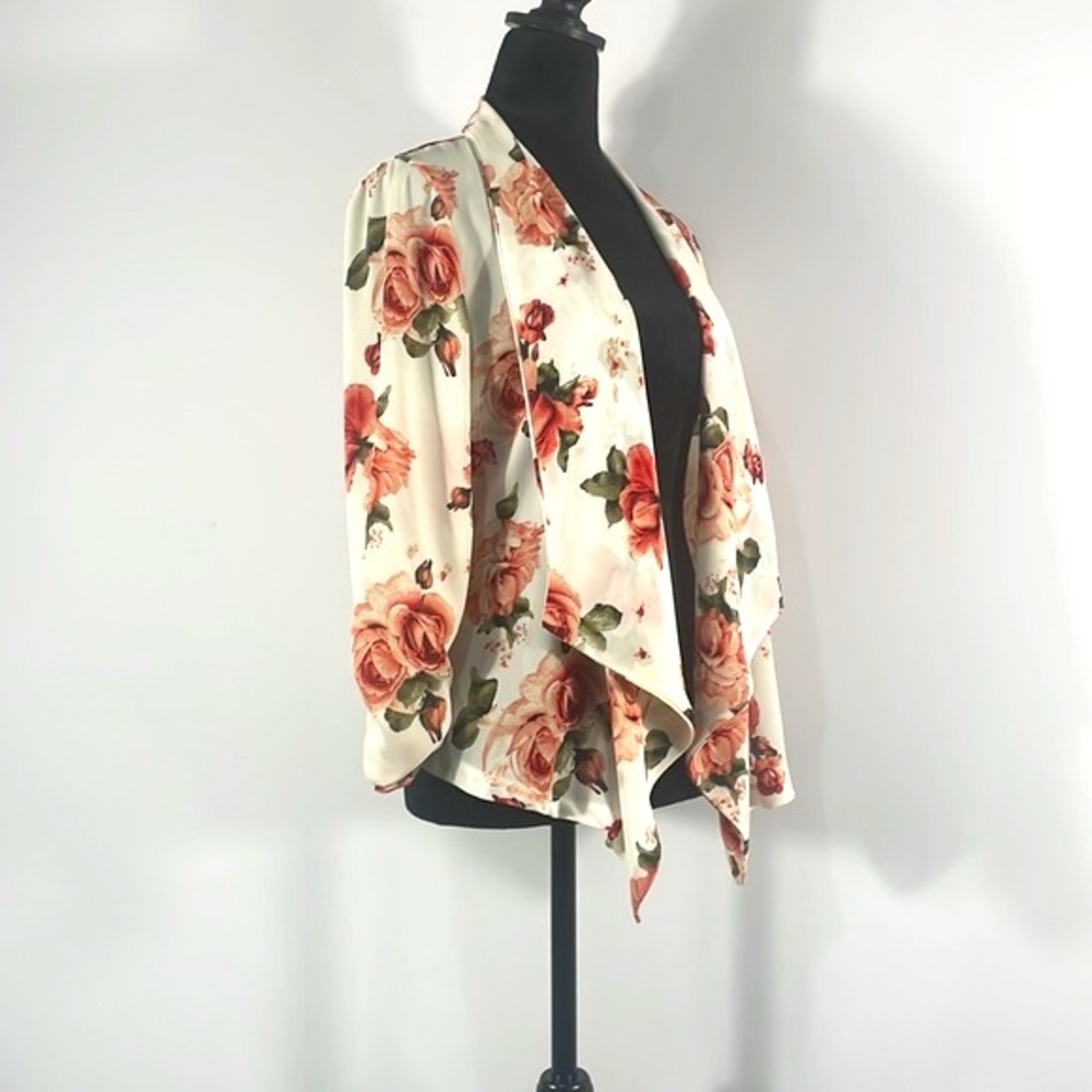 Windsor Flower open Blazer, size Medium, white, multi colored, - Picture 6 of 7